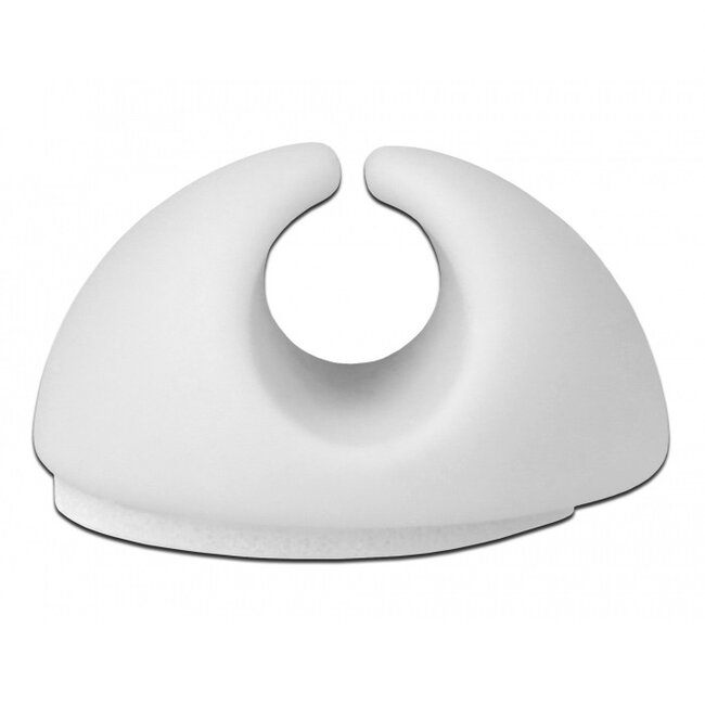 Zelfklevende kabelhouders voor 1 kabel - 6 stuks / wit/grijs