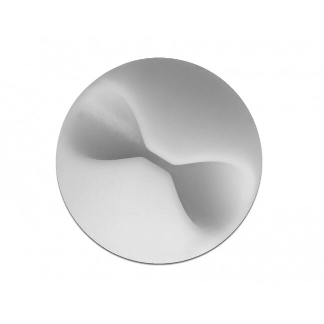 Zelfklevende kabelhouders voor 1 kabel - 6 stuks / wit/grijs