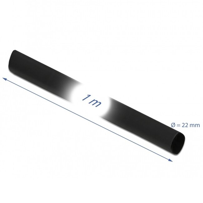 Krimpkous 1m - 22mm naar 11mm - 1 stuk / zwart