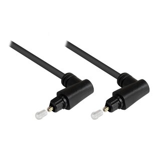 Goobay Digitale optische Toslink audio kabel met haakse connectoren en draaibare kop - 4mm / zwart - 1 meter