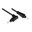 Digitale optische Toslink audio kabel met haakse connector en draaibare kop - 4mm / zwart - 1 meter