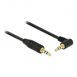 DeLOCK 3,5mm Jack stereo audio kabel - haaks - verguld / zwart - 1 meter