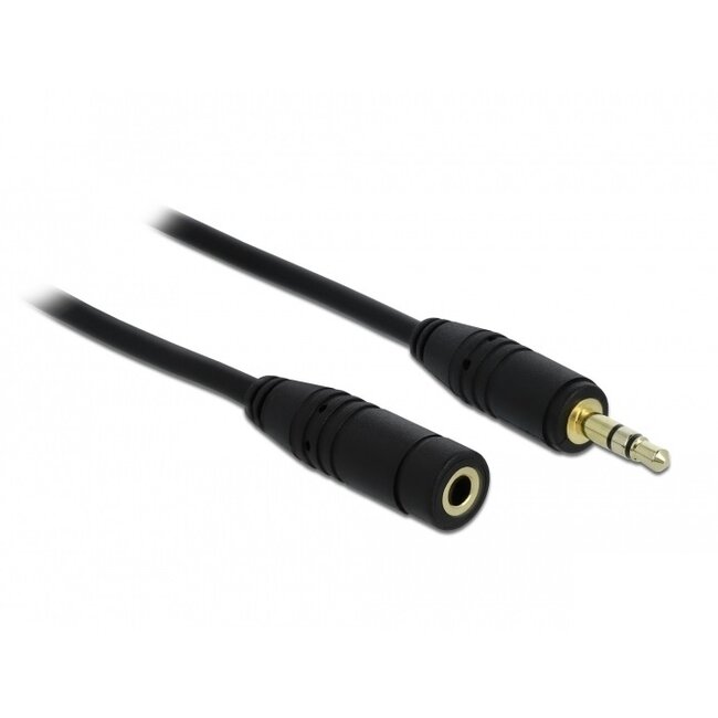 3,5mm Jack stereo audio verlengkabel - verguld / zwart - 0,50 meter