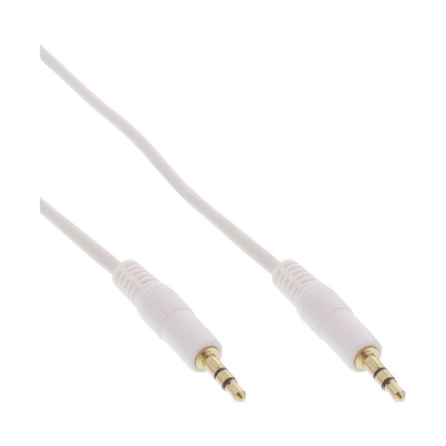 3,5mm Jack stereo audio kabel - verguld / wit - 0,50 meter