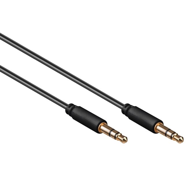 3,5mm Jack stereo audio slim kabel / zwart - 0,50 meter