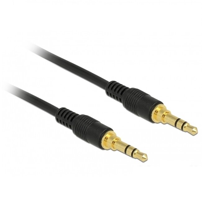 3,5mm Jack stereo audio slim kabel kabel met extra ruimte / zwart - 0,50 meter