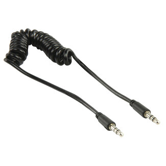 Nedis 3,5mm Jack stereo audio spiraalkabel / zwart - 1 meter