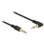 3,5mm Jack stereo audio slim kabel kabel met extra ruimte - haaks / zwart - 0,50 meter