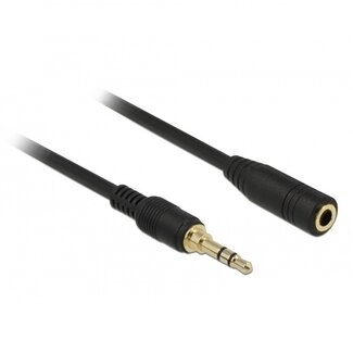 DeLOCK 3,5mm Jack stereo audio slim kabel verlengkabel met extra ruimte / zwart - 1 meter
