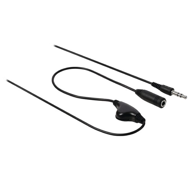 3,5mm Jack stereo audio verlengkabel met volume regelaar / zwart - 1 meter