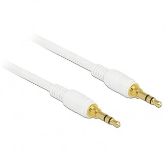 DeLOCK 3,5mm Jack stereo audio slim kabel kabel met extra ruimte / wit - 0,50 meter