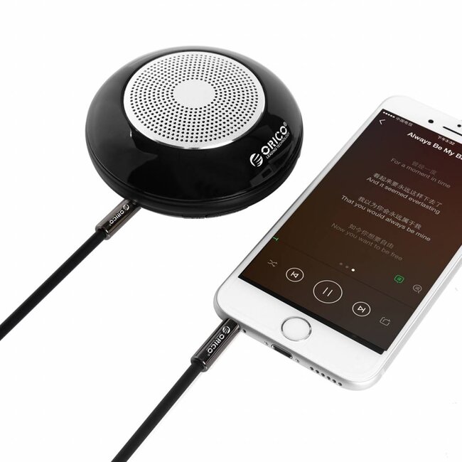 Orico 3,5mm Jack stereo audio slim kabel / zwart - 1 meter