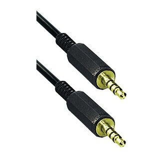 MaxTrack 3,5mm Jack 4-polig audio/video kabel / zwart - 1 meter