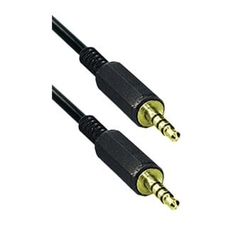 Transmedia 3,5mm Jack 4-polig audio/video kabel / zwart - 1 meter