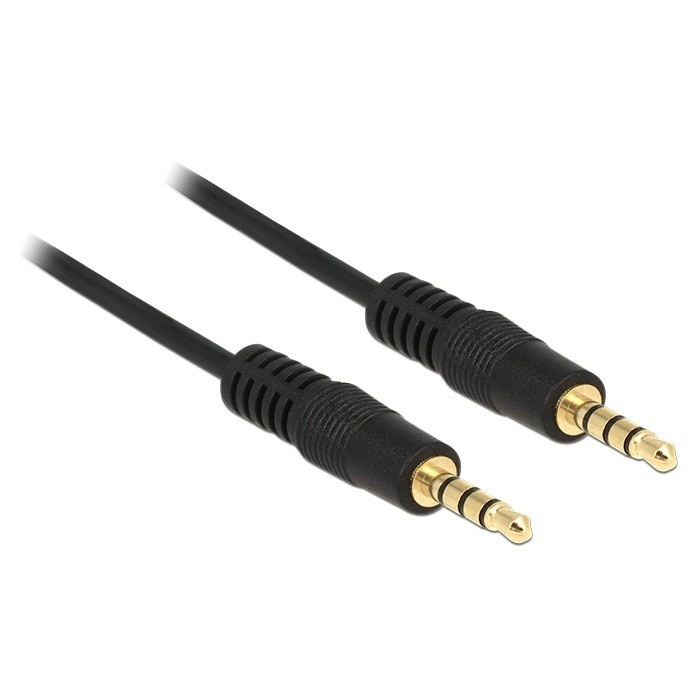 DeLOCK 3,5mm Jack 4-polig audio/video kabel AWG24 / zwart - 1 meter