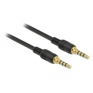 DeLOCK 3,5mm Jack 4-polig audio/video slim kabel met extra ruimte AWG24 / zwart - 2 meter