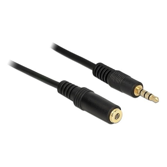 3,5mm Jack 4-polig audio/video verlengkabel AWG24 / zwart - 3 meter