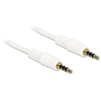 DeLOCK 3,5mm Jack 4-polig audio/video kabel AWG24 / wit - 1 meter