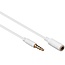 3,5mm Jack 4-polig audio slim verlengkabel AWG28 / wit - 0,50 meter