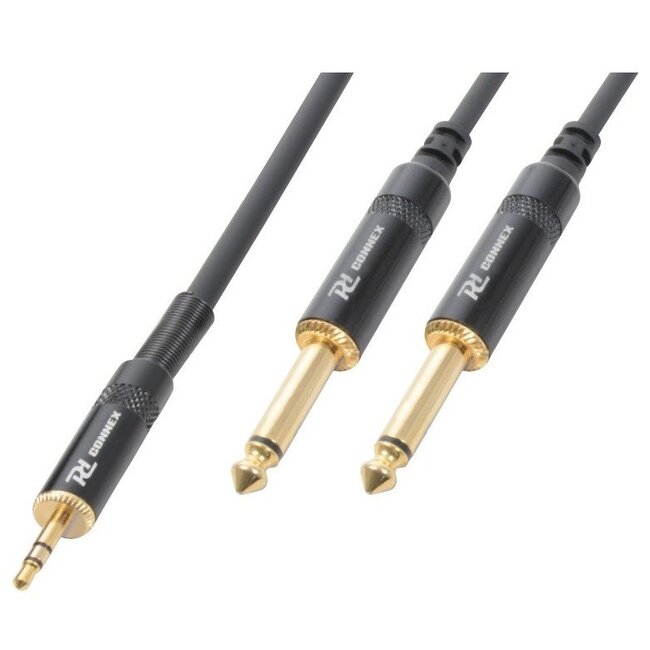 PD Connex 2x 6,35mm Jack - 3,5mm Jack stereo audio kabel - 1,5 meter