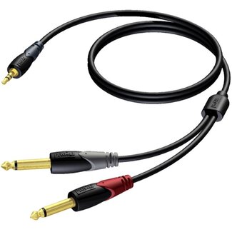 Procab Procab CLA713 2x 6,35mm Jack - 3,5mm Jack stereo audio kabel - 1,5 meter