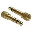 Premium 3,5mm Jack stereo audio verlengkabel met schroefbare 6,35mm Jack adapter / zwart - 0,50 meter