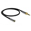 Premium 3,5mm Jack stereo audio verlengkabel met schroefbare 6,35mm Jack adapter / zwart - 5 meter