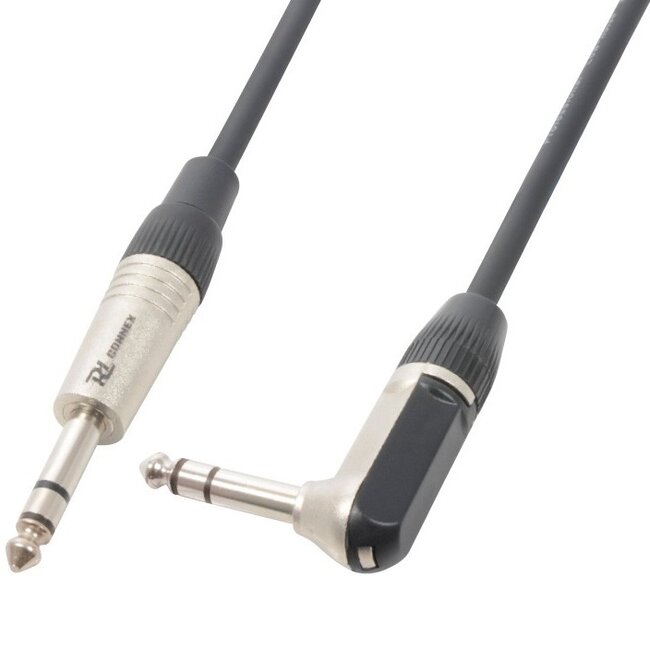 PD Connex 6,35mm Jack stereo audio kabel - haaks - 3 meter