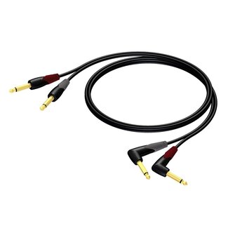 Procab Procab CLA603 2x 6,35mm Jack stereo audio kabel - haaks - 3 meter