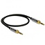Premium 3,5mm Jack stereo audio kabel met schroefbare 6,35mm Jack adapters / zwart - 0,50 meter