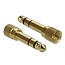 Premium 3,5mm Jack stereo audio kabel met schroefbare 6,35mm Jack adapters / zwart - 1 meter