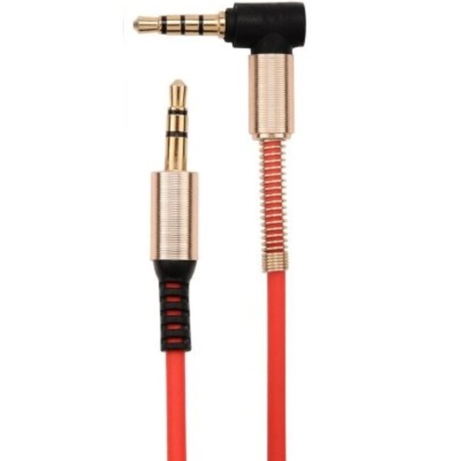 3,5mm Jack gekrulde hoofdtelefoon kabel met microfoon - rood - 1,5 meter