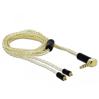 DeLOCK Premium 3,5mm Jack 4-polig naar 2x MMCX kabel compatibel met Sennheiser IE 800 - 1,25 meter