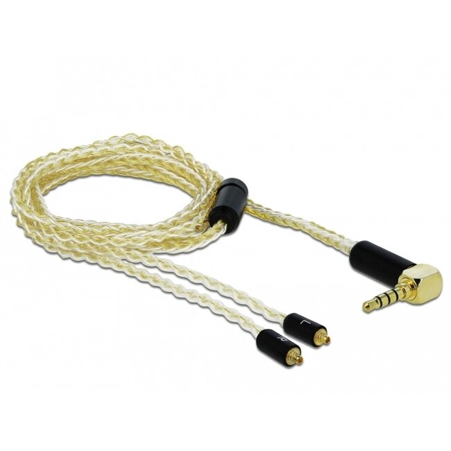 Premium 3,5mm Jack 4-polig naar 2x MMCX kabel compatibel met Sennheiser IE 800 - 1,25 meter