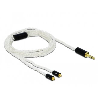 DeLOCK Premium 3,5mm Jack 3-polig naar 2x MMCX kabel compatibel met Sennheiser IE 800 - 1,2 meter