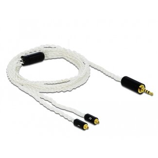 DeLOCK Premium 2,5mm Jack 4-polig naar 2x MMCX kabel compatibel met Sennheiser IE 800 - 1,2 meter