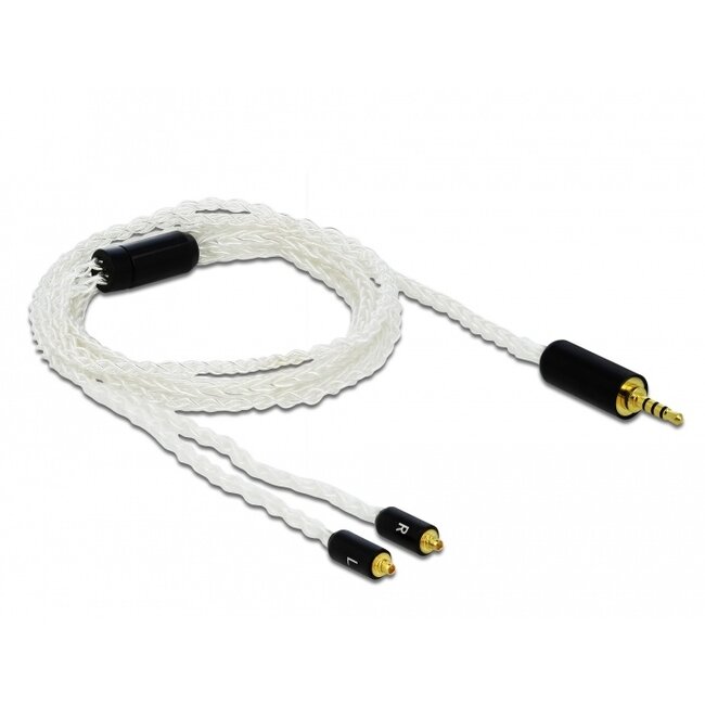 Premium 2,5mm Jack 4-polig naar 2x MMCX kabel compatibel met Sennheiser IE 800 - 1,2 meter