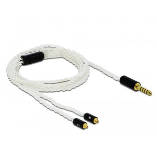 DeLOCK Premium 4,4mm Jack 5-polig naar 2x MMCX kabel compatibel met Sennheiser IE 800 - 1,2 meter