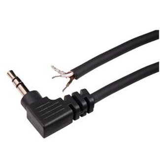 BKL 3,5mm Jack (m) haaks stereo audio kabel met open eind / zwart - 1,8 meter
