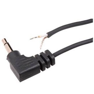BKL 3,5mm Jack (m) haaks mono audio kabel met open eind / zwart - 1,8 meter