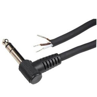 BKL 6,35mm Jack (m) haaks stereo audio kabel met open eind / zwart - 1,8 meter