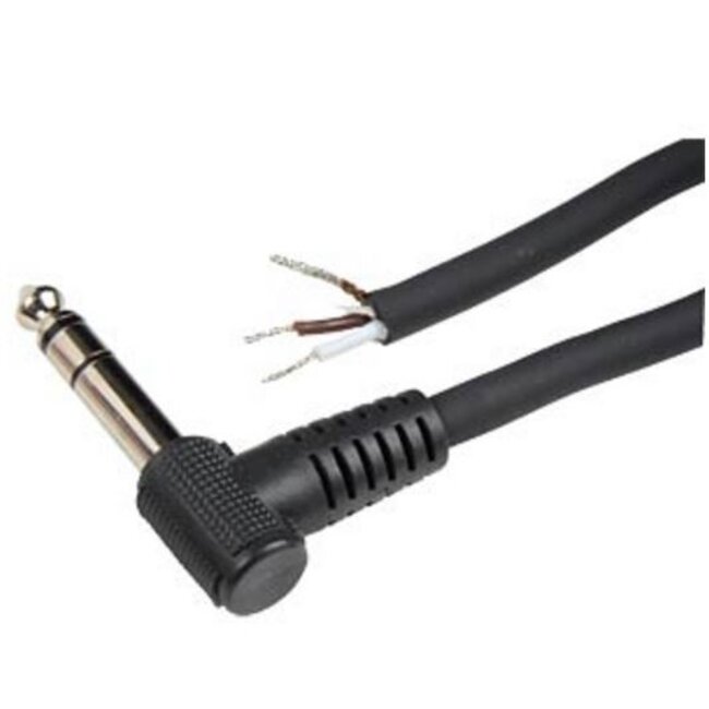 6,35mm Jack (m) haaks stereo audio kabel met open eind / zwart - 1,8 meter
