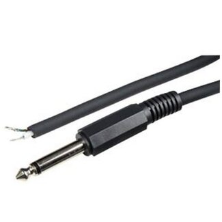 BKL 6,35mm Jack (m) mono audio kabel met open eind / zwart - 1,8 meter