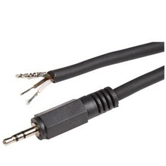 BKL 2,5mm Jack (m) stereo audio kabel met open eind / zwart - 1,8 meter