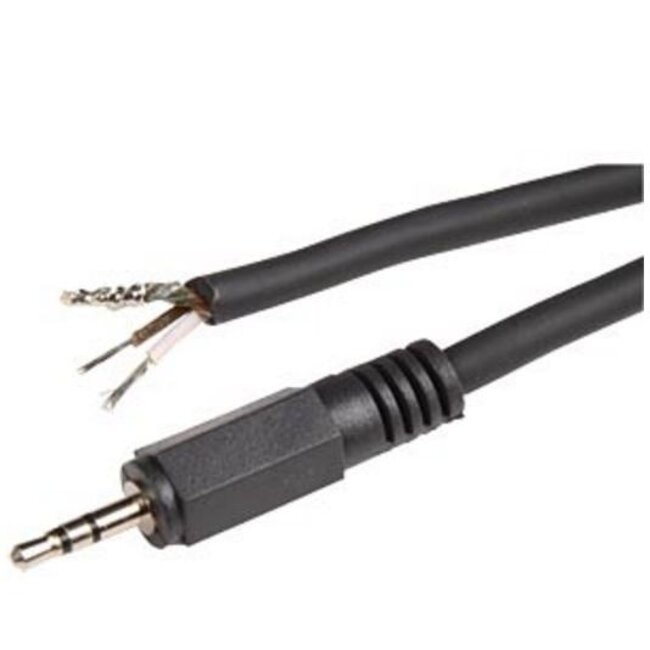 2,5mm Jack (m) stereo audio kabel met open eind / zwart - 1,8 meter