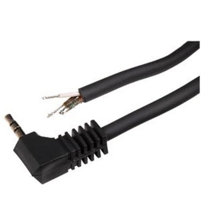 2,5mm Jack (m) haaks stereo audio kabel met open eind / zwart - 1,8 meter