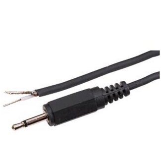 BKL 2,5mm Jack (m) mono audio kabel met open eind / zwart - 1,8 meter
