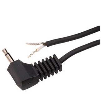 BKL 2,5mm Jack (m) haaks mono audio kabel met open eind / zwart - 1,8 meter