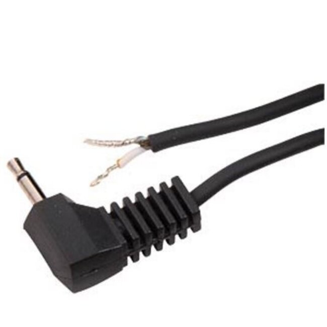 2,5mm Jack (m) haaks mono audio kabel met open eind / zwart - 1,8 meter