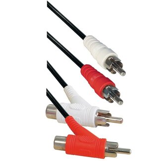 S-Impuls Tulp stereo audio kabel met extra poorten - 0,50 meter